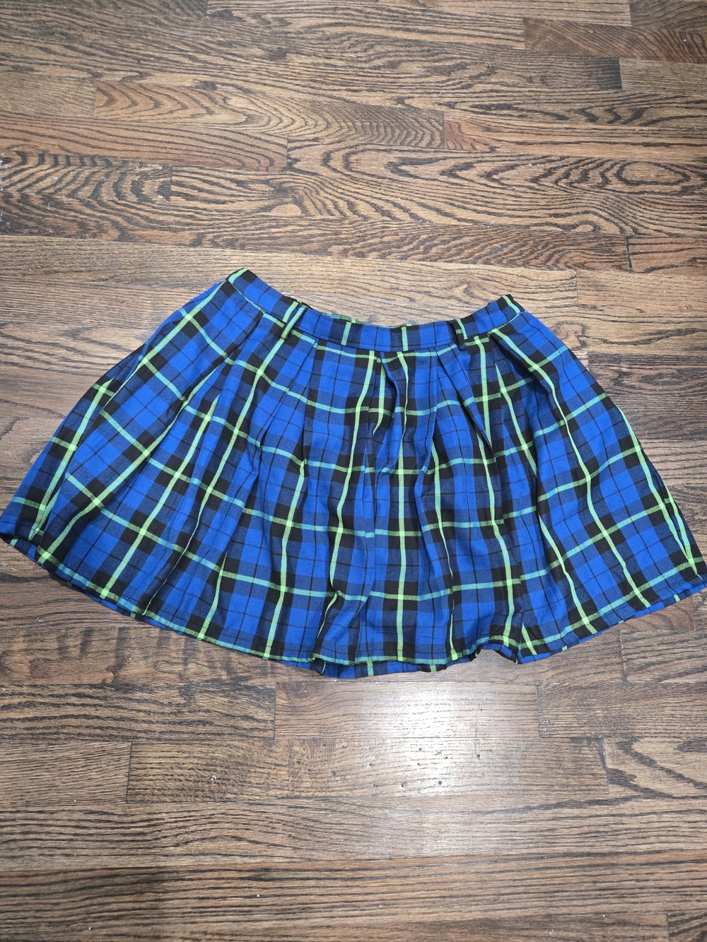 Hot Topic Blue Green Plaid Pleated Skirt Punk Grunge Y2K Mini Alt Schoolgirl